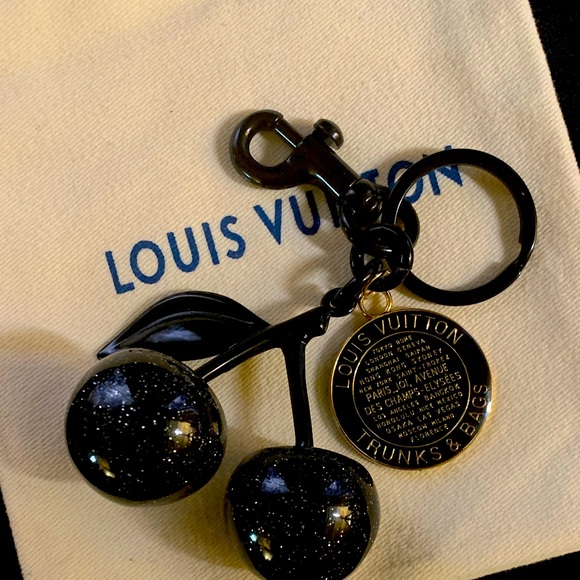 Classic black Upcycled Louis Vuitton bag charm or keychain with the - Picture 1 of 8